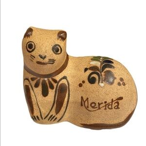 𝅺hand Painted Mex Folk Art Cat